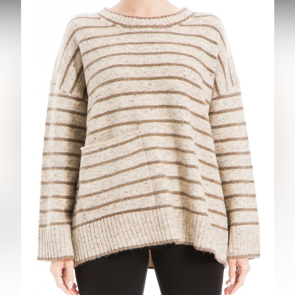 Max Studio Over sized brown strip sweater XL - Picture 8 of 9